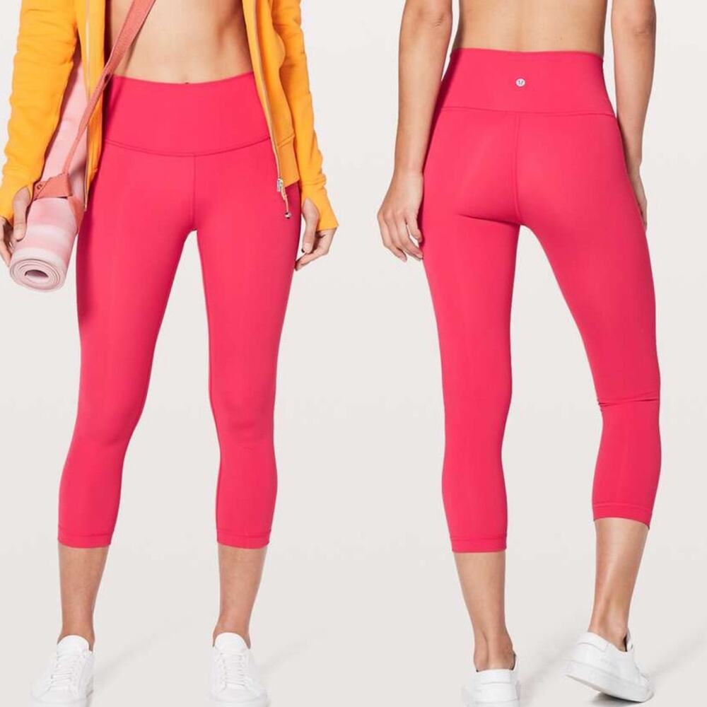 NWT Lululemon Wunder Under Crop Legging Sz 12 Fuchsia Pink / FHPK